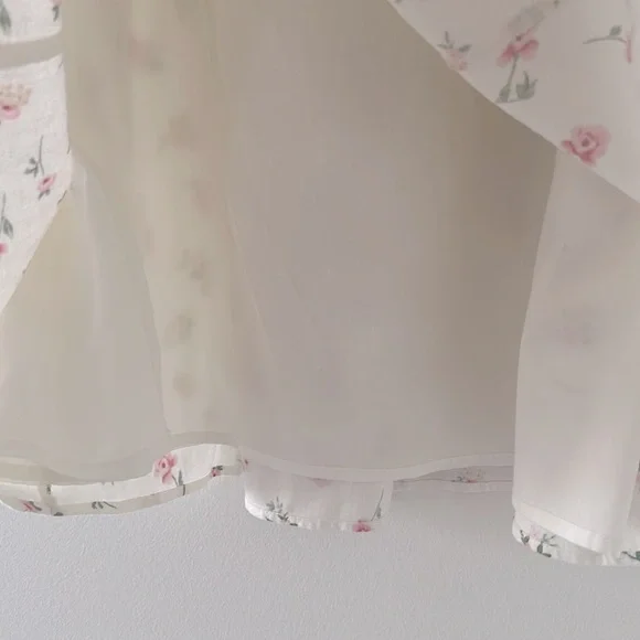 Joie Midi Skirt Linen boho Floral White Skirt size M - Picture 4 of 6